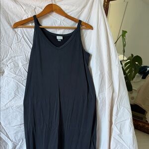 Anthropology Black Sleeveless V-Neck Dress